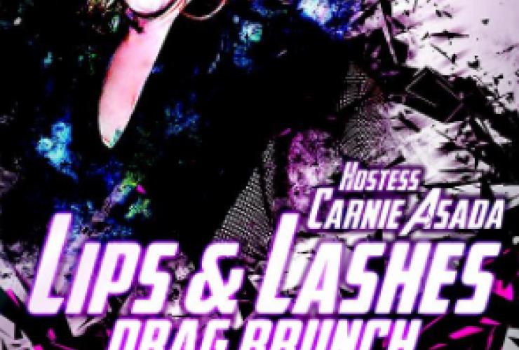 A poster featuring Lips and Lashes Drag Queens