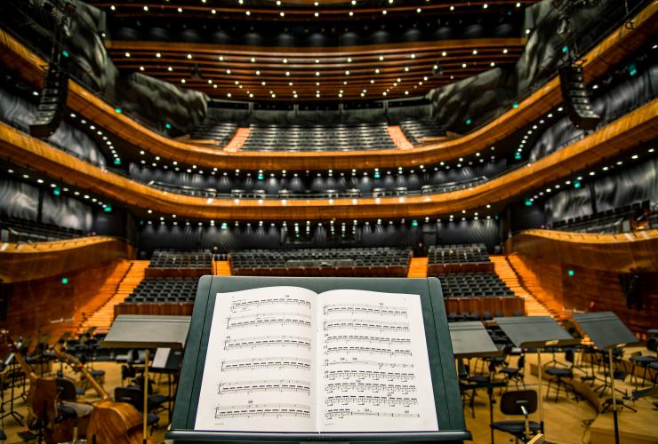 music stand in symphony hall