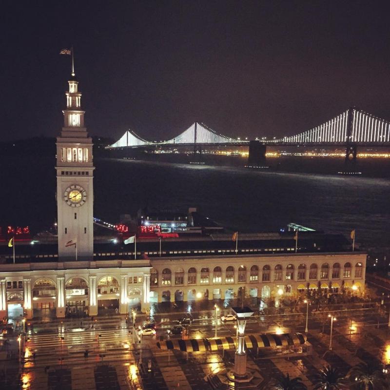 Baybridge At Night Light View San Francisco Hostels Club